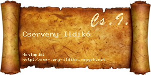 Cserveny Ildikó névjegykártya